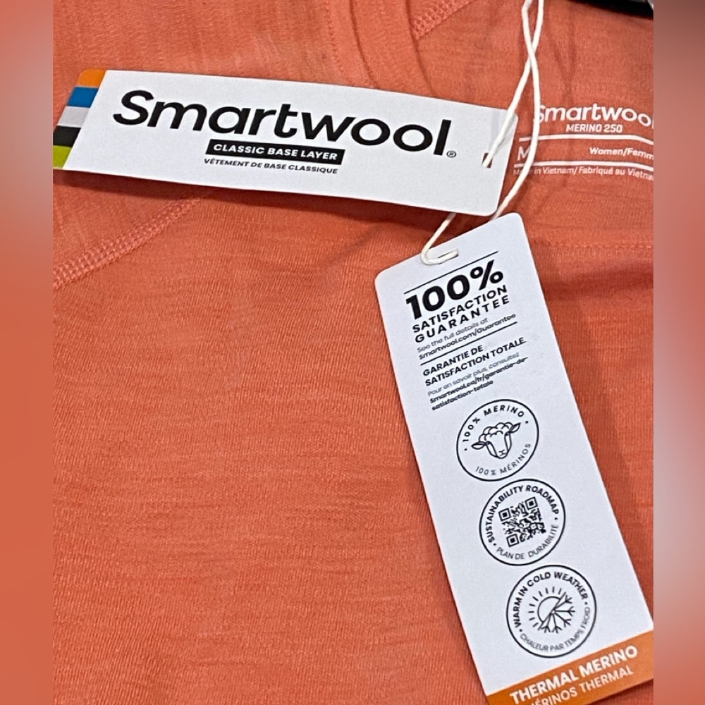 Smartwool sunset coral Women's Classic All-Season Merino Base Layer Long Sleeve - Picture 11 of 13